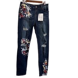 AP Blue Paint Splash Skinny Jeans junior size 15